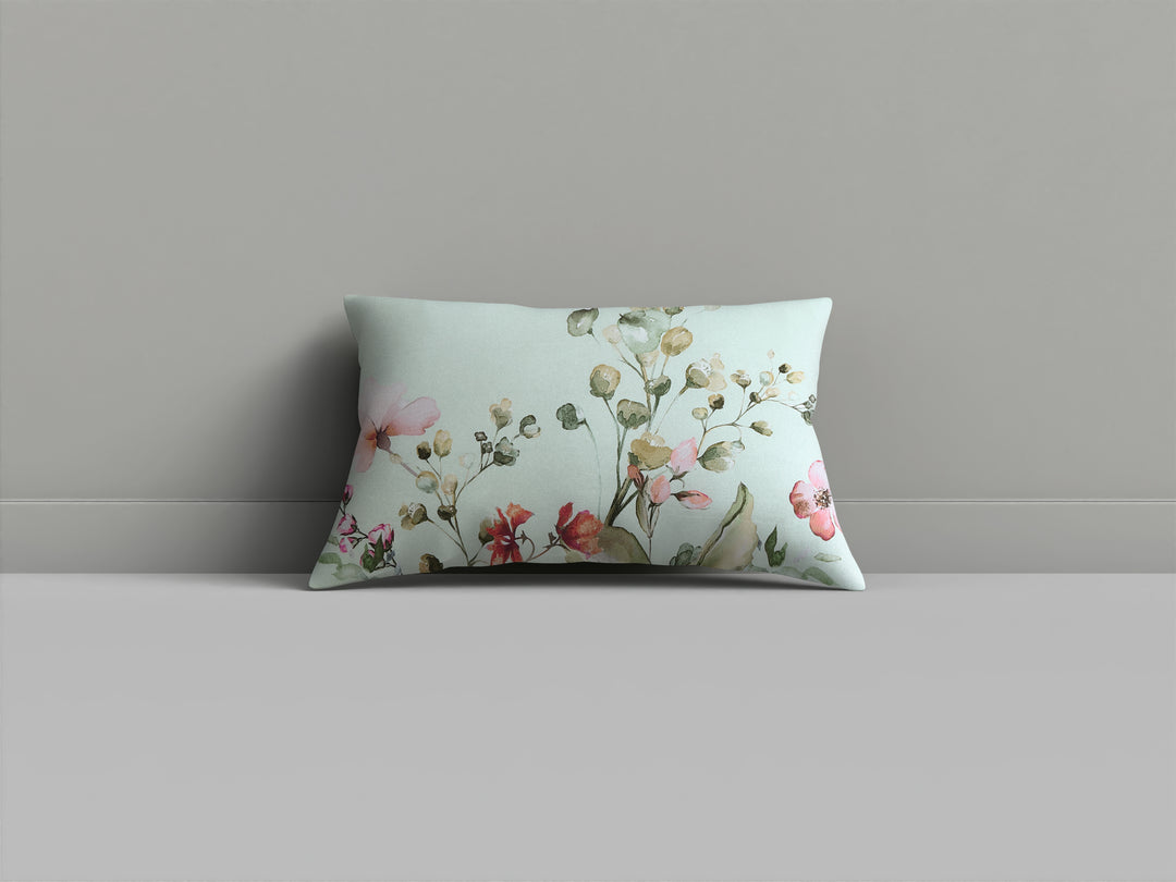 Bebejan Rose on Misty Green Oblong Decorative Throw Pillow - Final Sale Throw Pillows By US Office - Latest Bedding