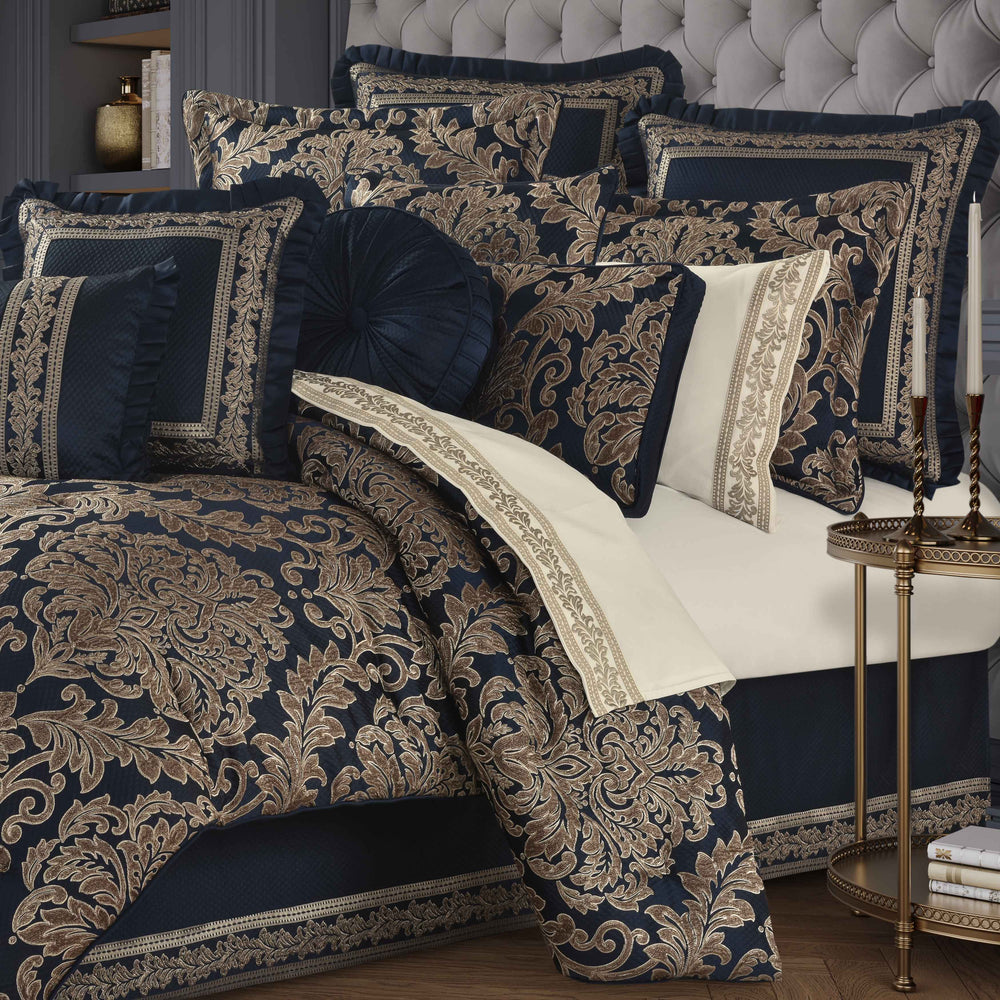 J Queen Monte Carlo Navy 4 Piece Comforter Set in King- Final Sale Comforter Sets By US Office - Latest Bedding