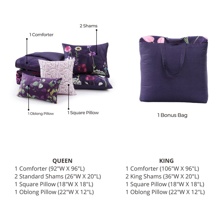 Bebejan Morning Glory 5 Piece Reversible Comforter Set Comforter Sets By Bebejan®