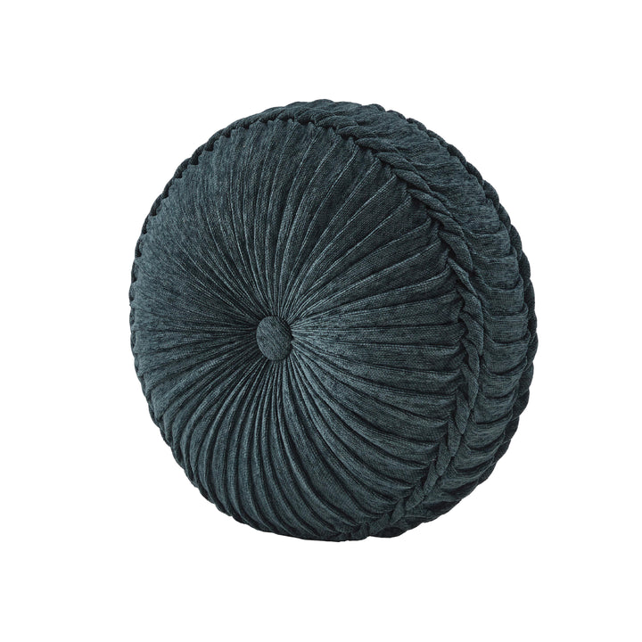 Nancy Teal Round Decorative Throw Pillow 15" x 15"