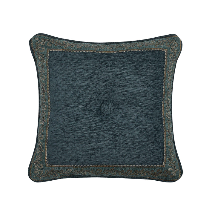 Nancy Teal Square Decorative Throw Pillow 18" x 18"