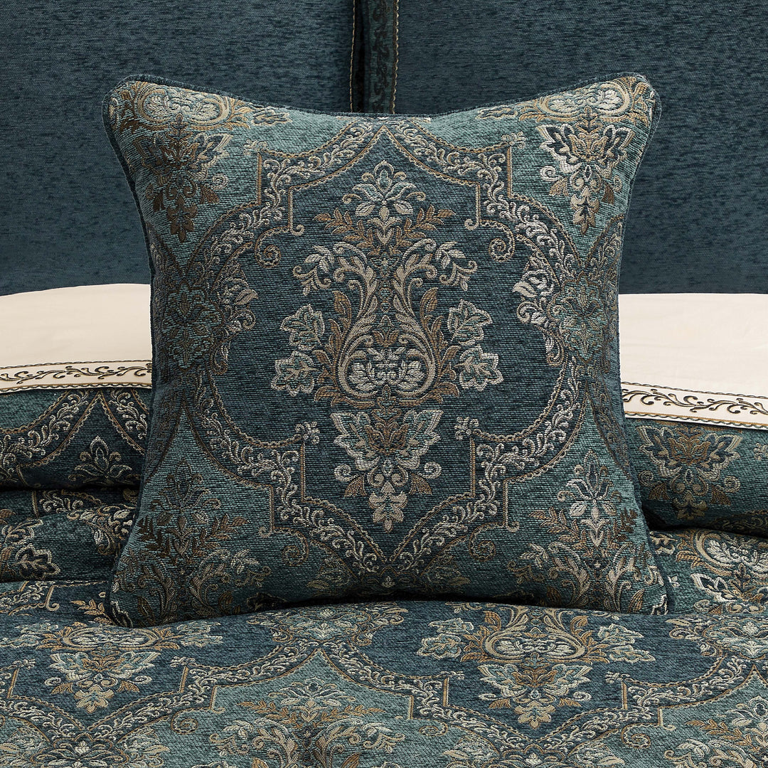 Nancy Teal Square Decorative Throw Pillow 20" x 20"