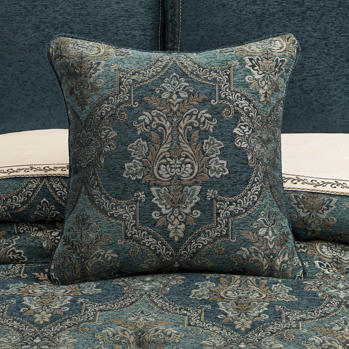 Nancy Teal Square Decorative Throw Pillow 20" x 20"