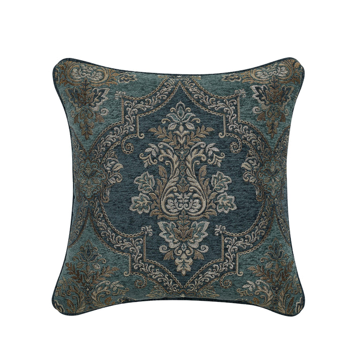 Nancy Teal Square Decorative Throw Pillow 20" x 20"