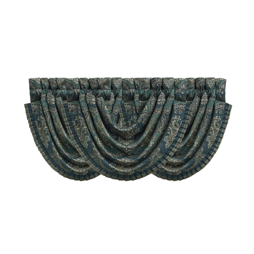 Nancy Teal Waterfall Window Valance