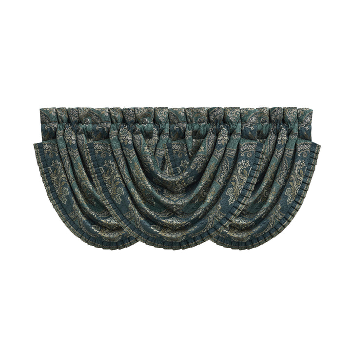 Nancy Teal Waterfall Window Valance