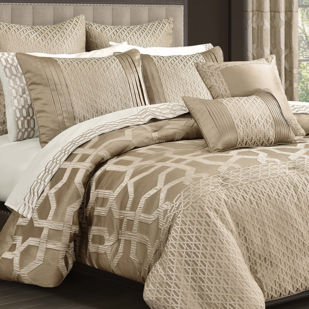 Olympus Sand 3 Piece Comforter Set Comforter Sets By J. Queen New York