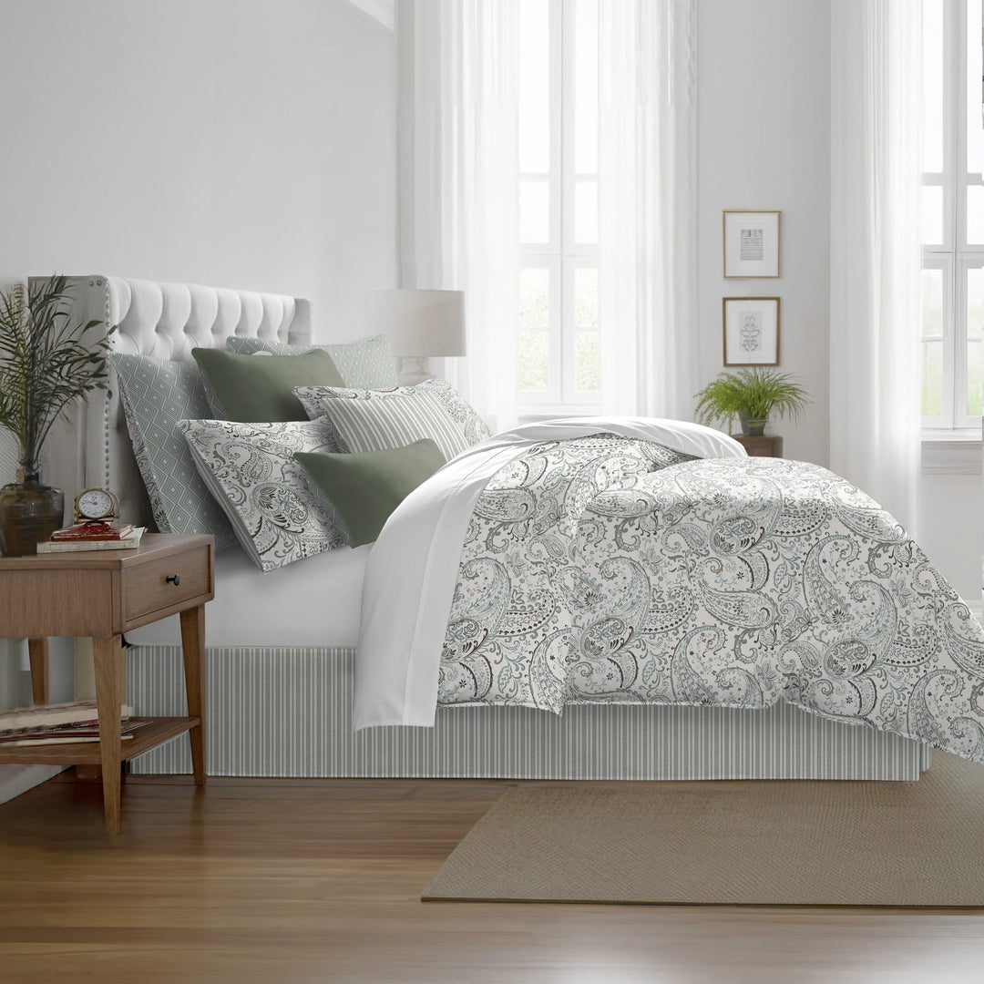 Paisley Seafoam 8 Piece Duvet Cover Set Duvet Covers By Colcha Linens