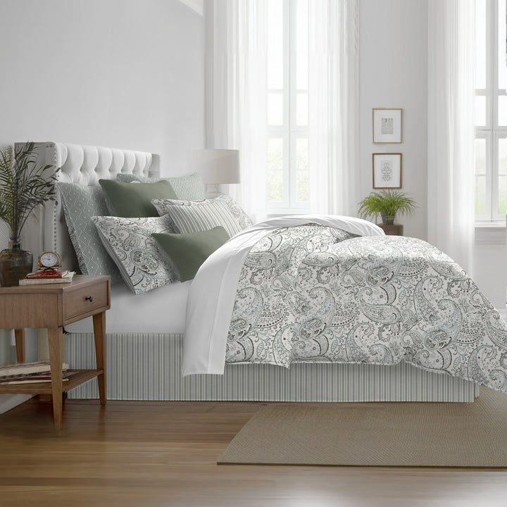 Paisley Seafoam 8 Piece Comforter Set Comforter Sets By Colcha Linens