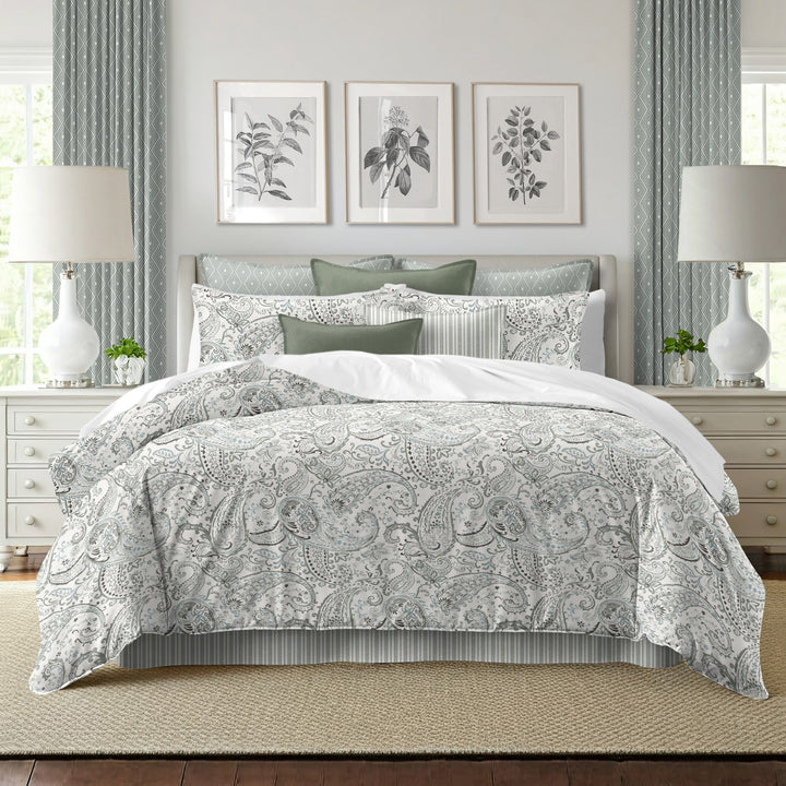 Paisley Seafoam 8 Piece Comforter Set Comforter Sets By Colcha Linens