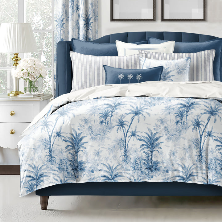 Palmora Toile Denim 8 Piece Coverlet Set Coverlet By Colcha Linens