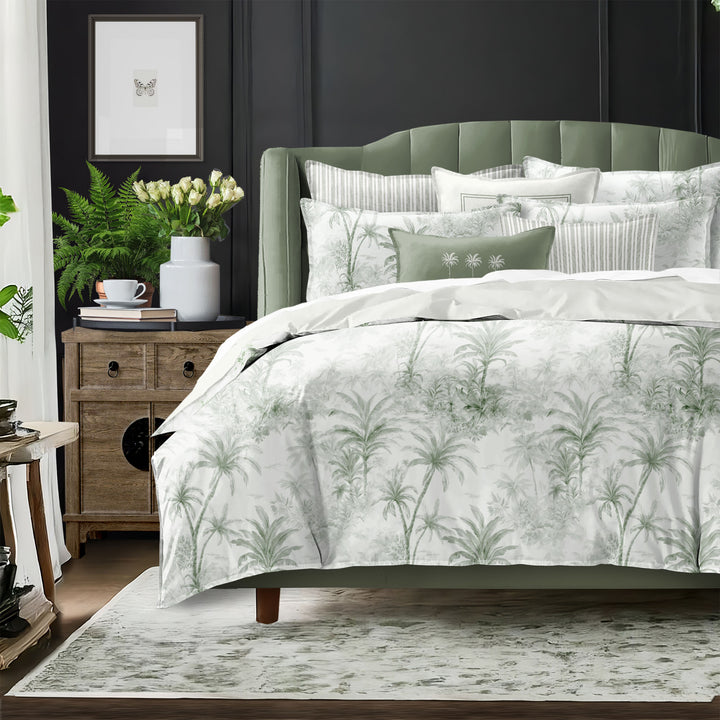 Palmora Toile Sweet Grass 8 Piece Comforter Set Comforter Sets By Colcha Linens