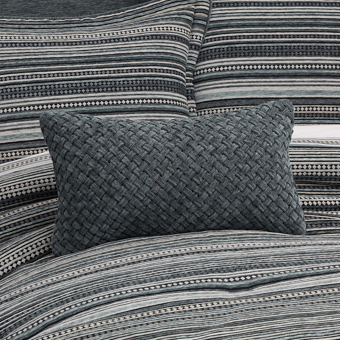 Parallel Slate Boudoir Decorative Throw Pillow 21" x 12" Throw Pillows By J. Queen New York