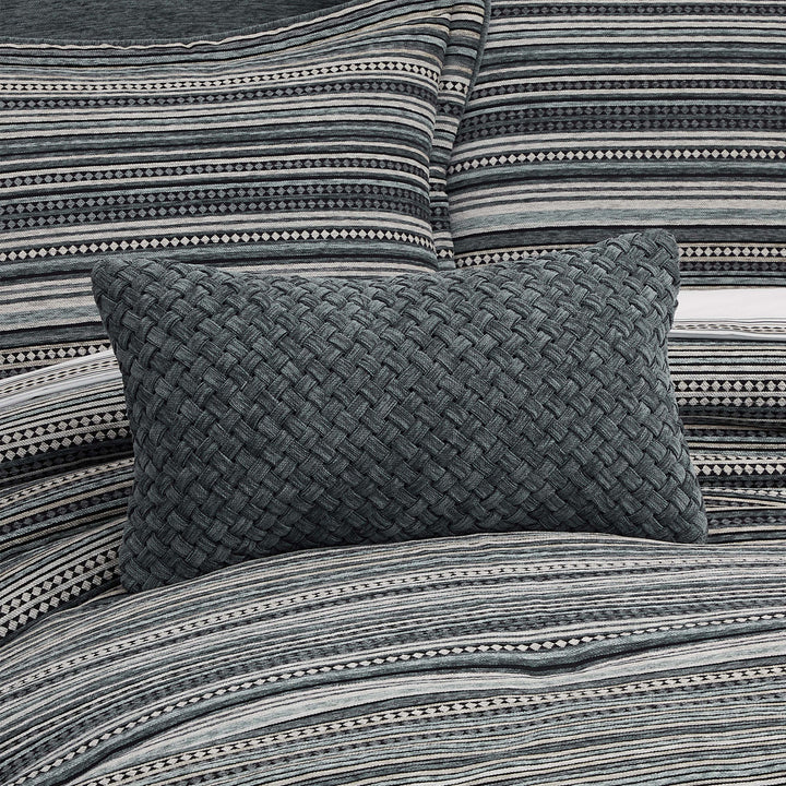 Parallel Slate Boudoir Decorative Throw Pillow 21" x 12" Throw Pillows By J. Queen New York