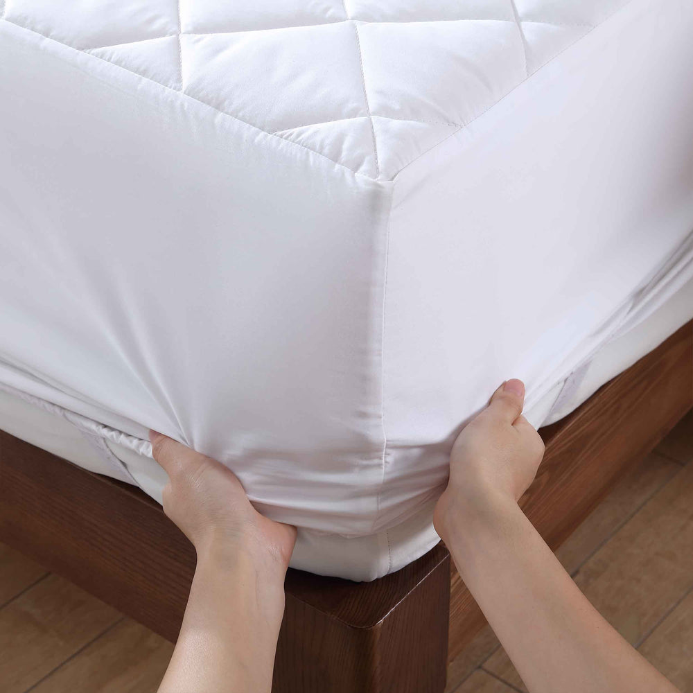 Antimicrobial & Water-Resistant Egyptian Cotton Percale Mattress Protector Mattress Protector By Pure Parima