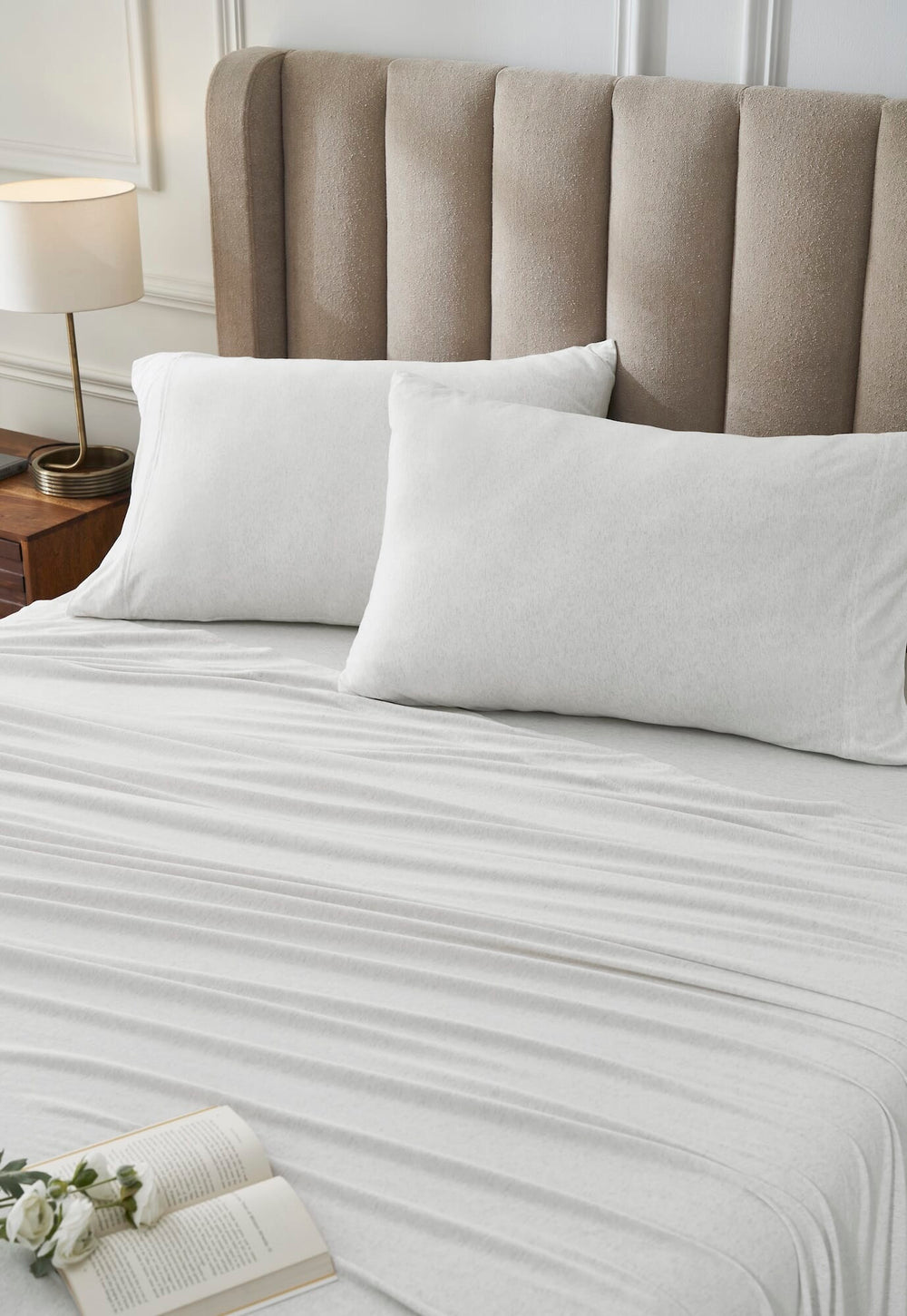 Halston Cotton Melange Jersey Sheet Set Sheet Set By Orchids Lux Home