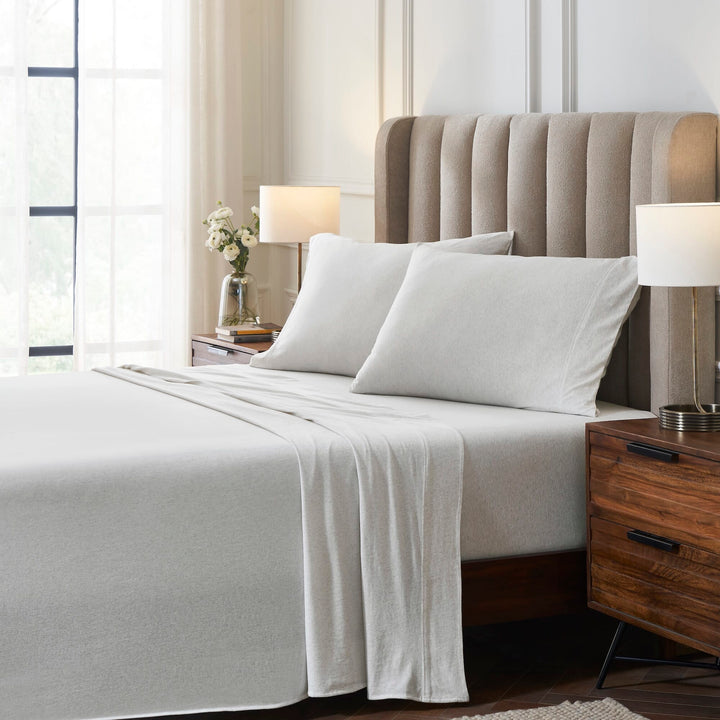 Halston Cotton Melange Jersey Sheet Set Sheet Set By Orchids Lux Home