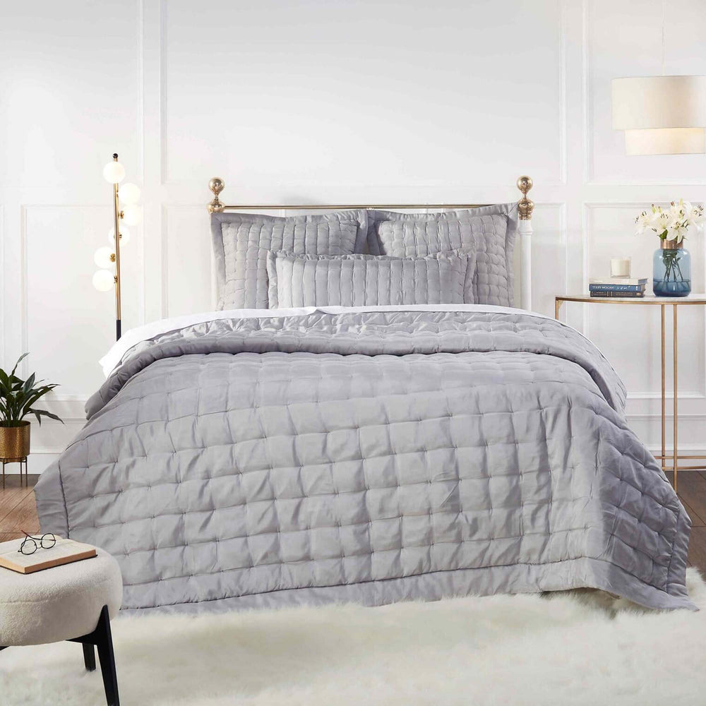 Madison Hand Pinched Silk Quilt Quilt Sets By Orchids Lux Home