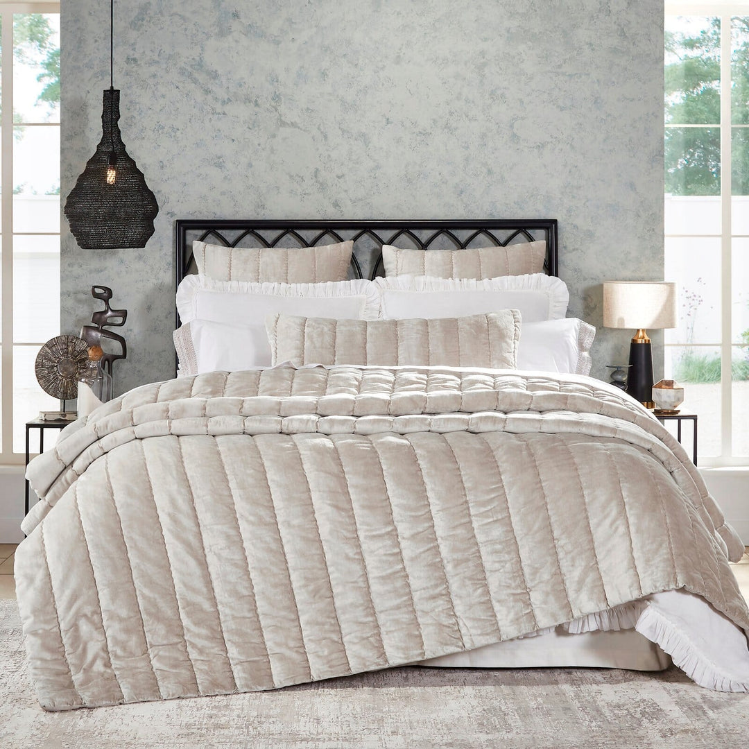 Gatsby Channel Velvet Quilt Quilt Sets By Orchids Lux Home