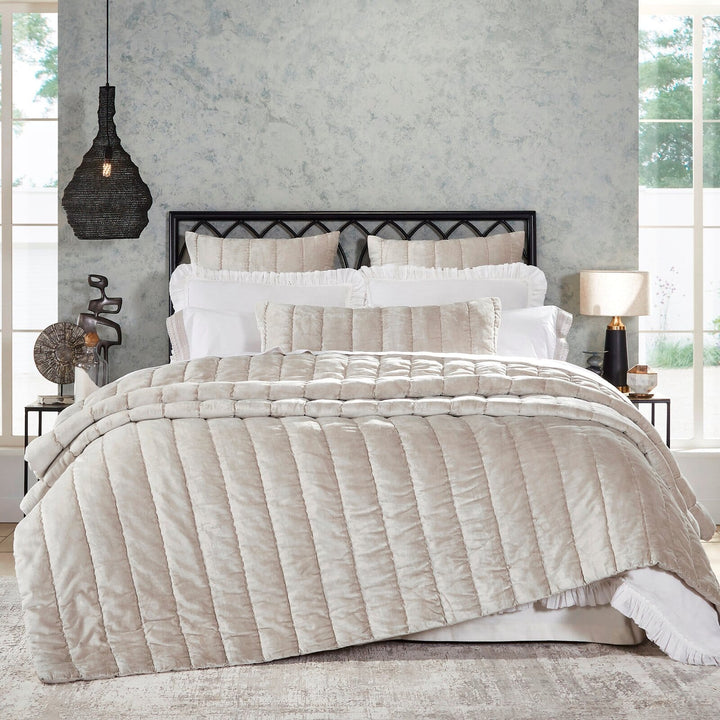 Gatsby Channel Velvet Quilt Quilt Sets By Orchids Lux Home