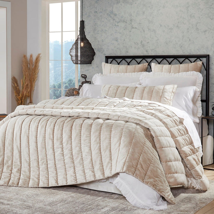 Gatsby Channel Velvet Quilt Quilt Sets By Orchids Lux Home