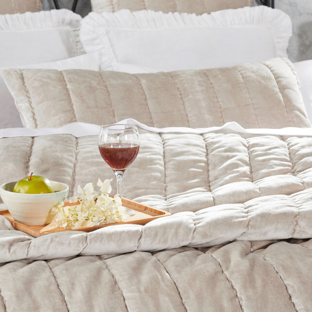 Gatsby Channel Velvet Quilt Quilt Sets By Orchids Lux Home