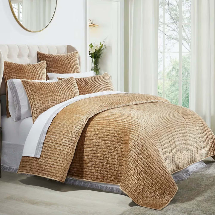 Walton Channel Velvet Quilt Quilt Sets By Orchids Lux Home