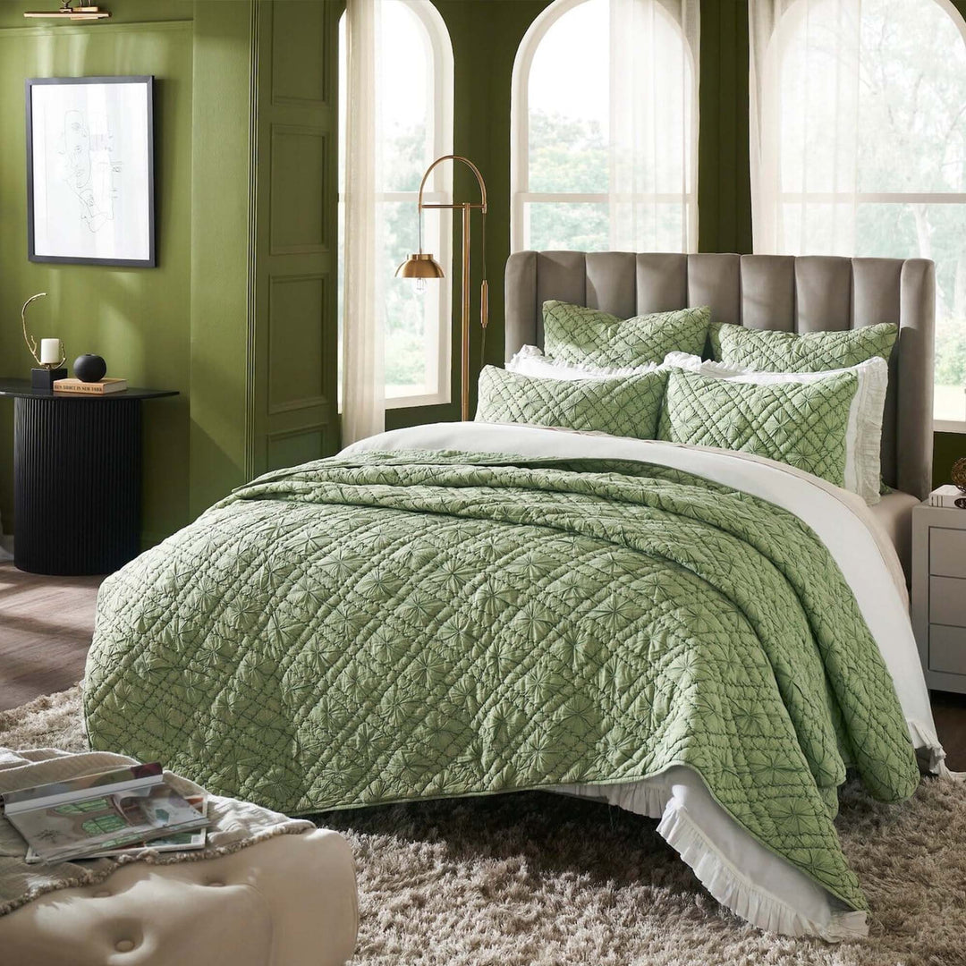 Mirabelle Diamond Hand Quilted Quilt Quilt Sets By Orchids Lux Home