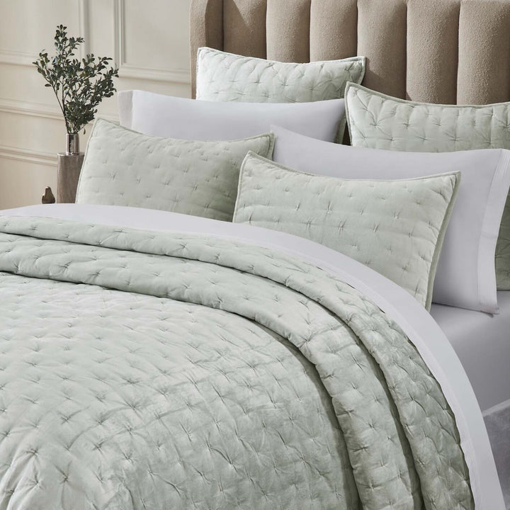 Luna Hand Pinched Velvet Quilt Quilt Sets By Orchids Lux Home