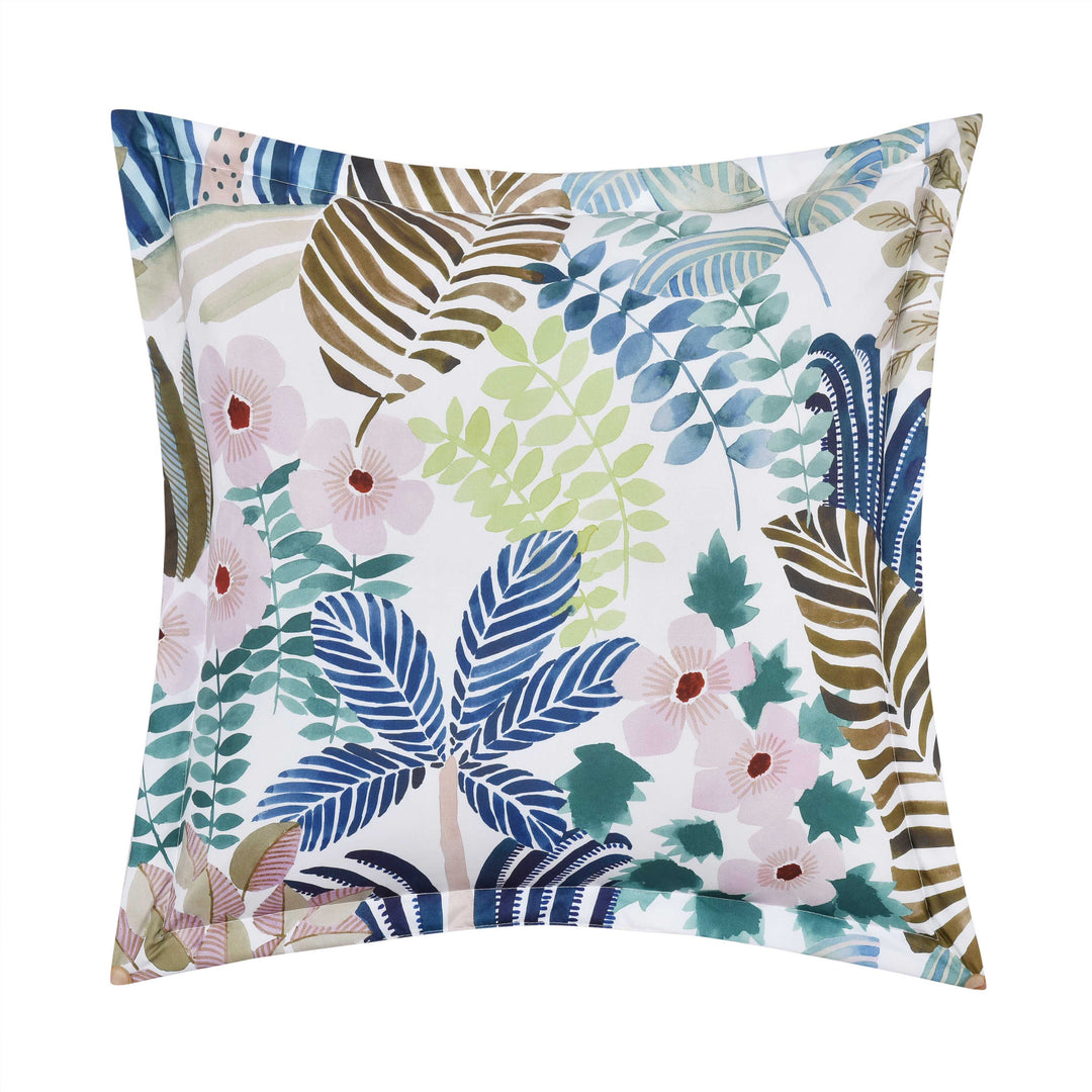 Rainforest Teal Square Decorative Throw Pillow 18