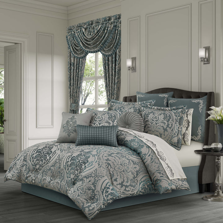 Renata Teal 4 Piece Comforter Set Comforter Sets By J. Queen New York