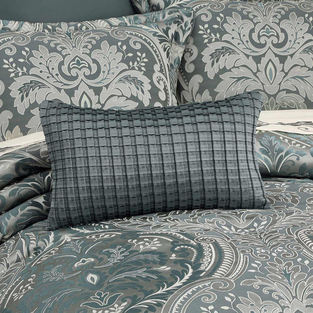 Renata Teal Boudoir Decorative Throw Pillow 20" x 12" Throw Pillows By J. Queen New York