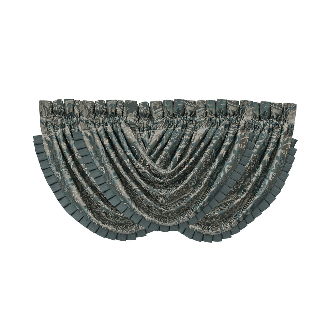 Renata Teal Waterfall Window Valance Window Valance By J. Queen New York