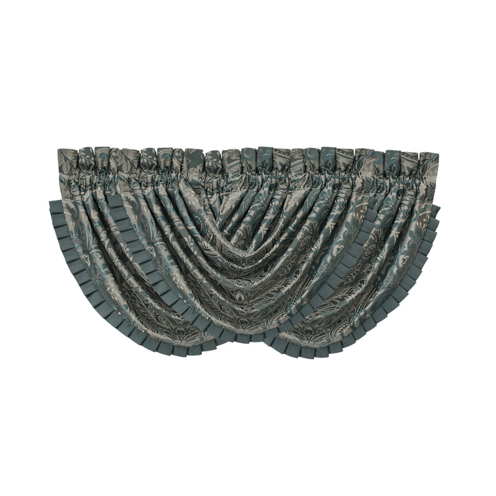 Renata Teal Waterfall Window Valance Window Valance By J. Queen New York