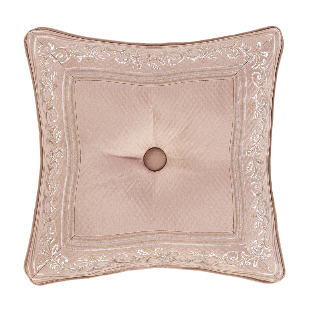 Rosewater Blush Square Decorative Throw Pillow 18" x 18" Throw Pillows By J. Queen New York