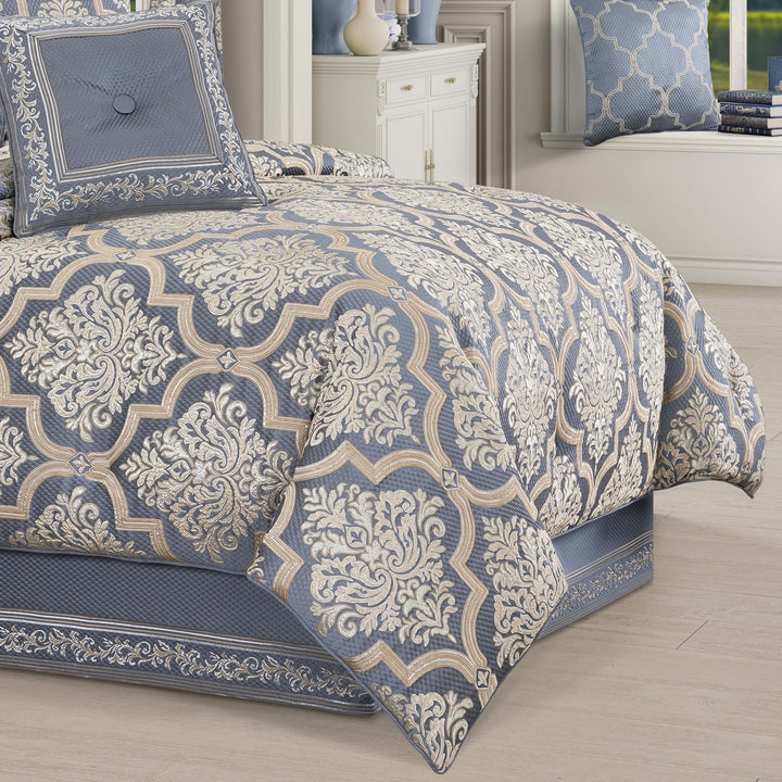 San Marino Powder Blue 4 Piece Comforter Set Comforter Sets By J. Queen New York