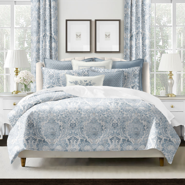 Savannah Cornflower 8 Piece Comforter Set Comforter Sets By Colcha Linens