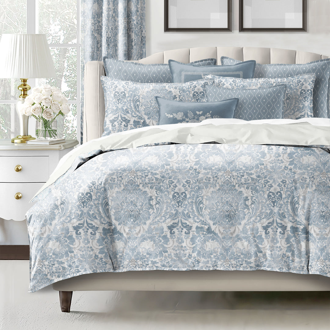 Savannah Cornflower 8 Piece Comforter Set Comforter Sets By Colcha Linens