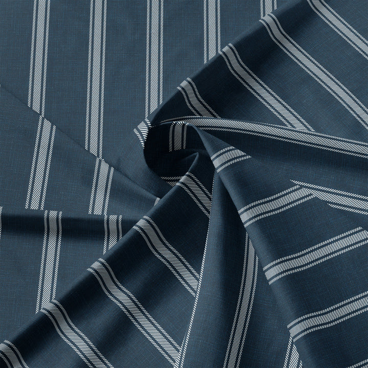 Shay Broad Tic Stripe Dark Denim 8 Piece Duvet Cover Set Duvet Covers By Colcha Linens