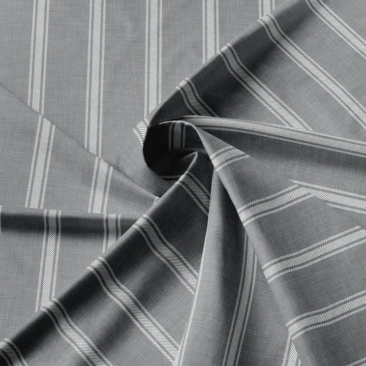 Shay Broad Tic Stripe Gray 8 Piece Duvet Cover Set Duvet Covers By Colcha Linens