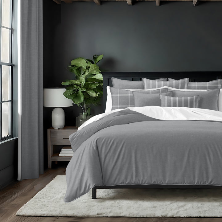 Shay Solid Gray 8 Piece Duvet Cover Set Duvet Covers By Colcha Linens