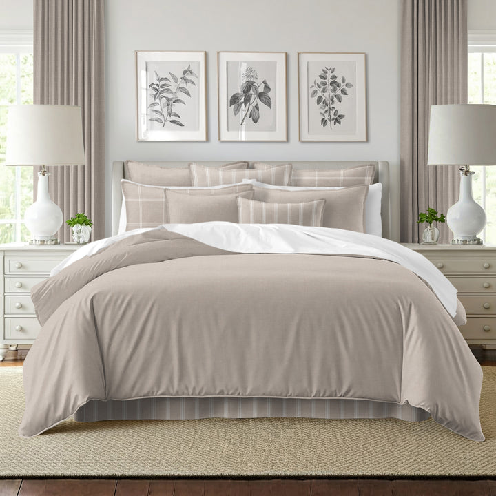 Shay Solid Natural 8 Piece Duvet Cover Set Duvet Covers By Colcha Linens