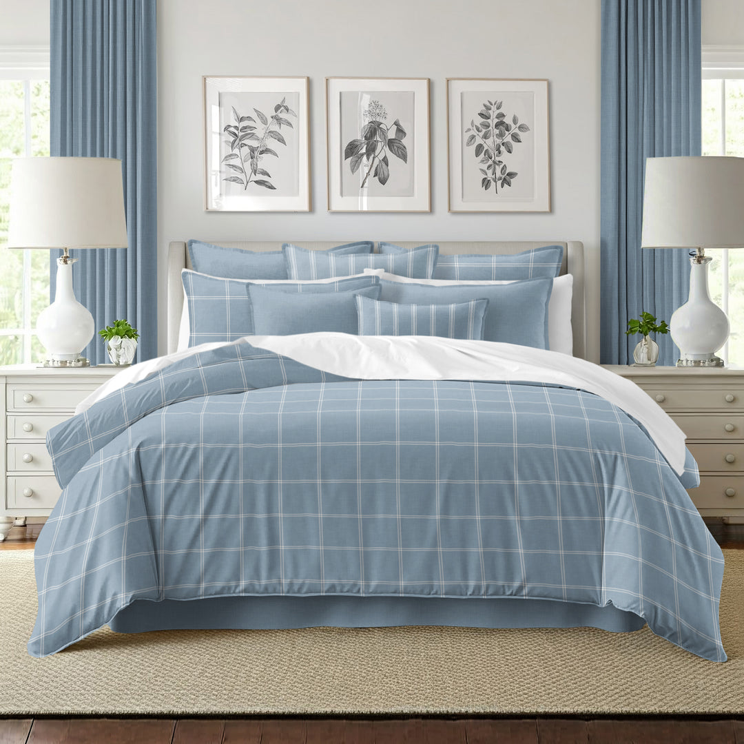 Shay Window Pane Cornflower Blue 8 Piece Coverlet Set Coverlet By Colcha Linens
