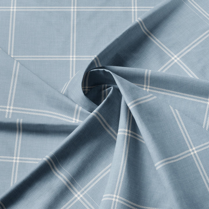 Shay Window Pane Cornflower Blue 8 Piece Comforter Set Comforter Sets By Colcha Linens