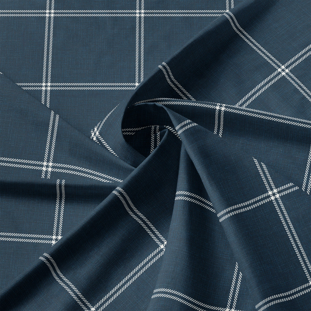 Shay Window Pane Dark Denim 8 Piece Comforter Set Comforter Sets By Colcha Linens