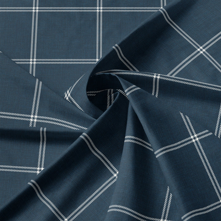 Shay Window Pane Dark Denim 8 Piece Comforter Set Comforter Sets By Colcha Linens