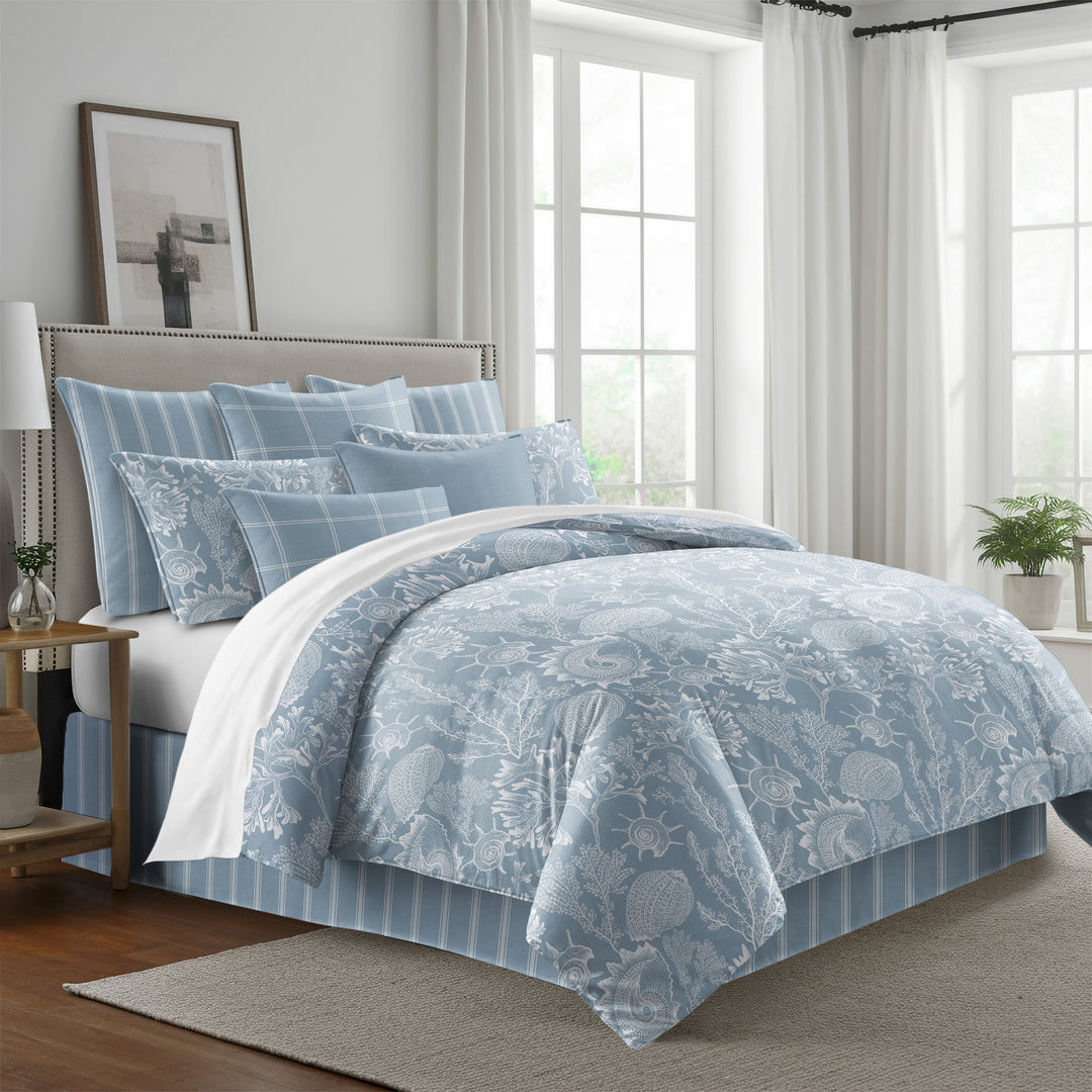 Shellabrate Cornflower Blue 8 Piece Duvet Cover Set Duvet Covers By Colcha Linens