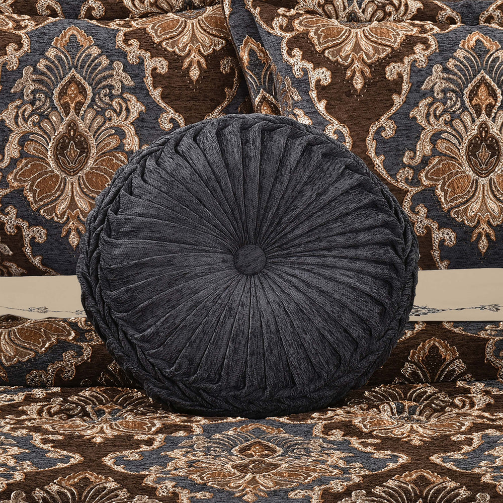 Sofia Wedgewood Tufted Round Decorative Throw Pillow 15" x 15" Throw Pillows By J. Queen New York