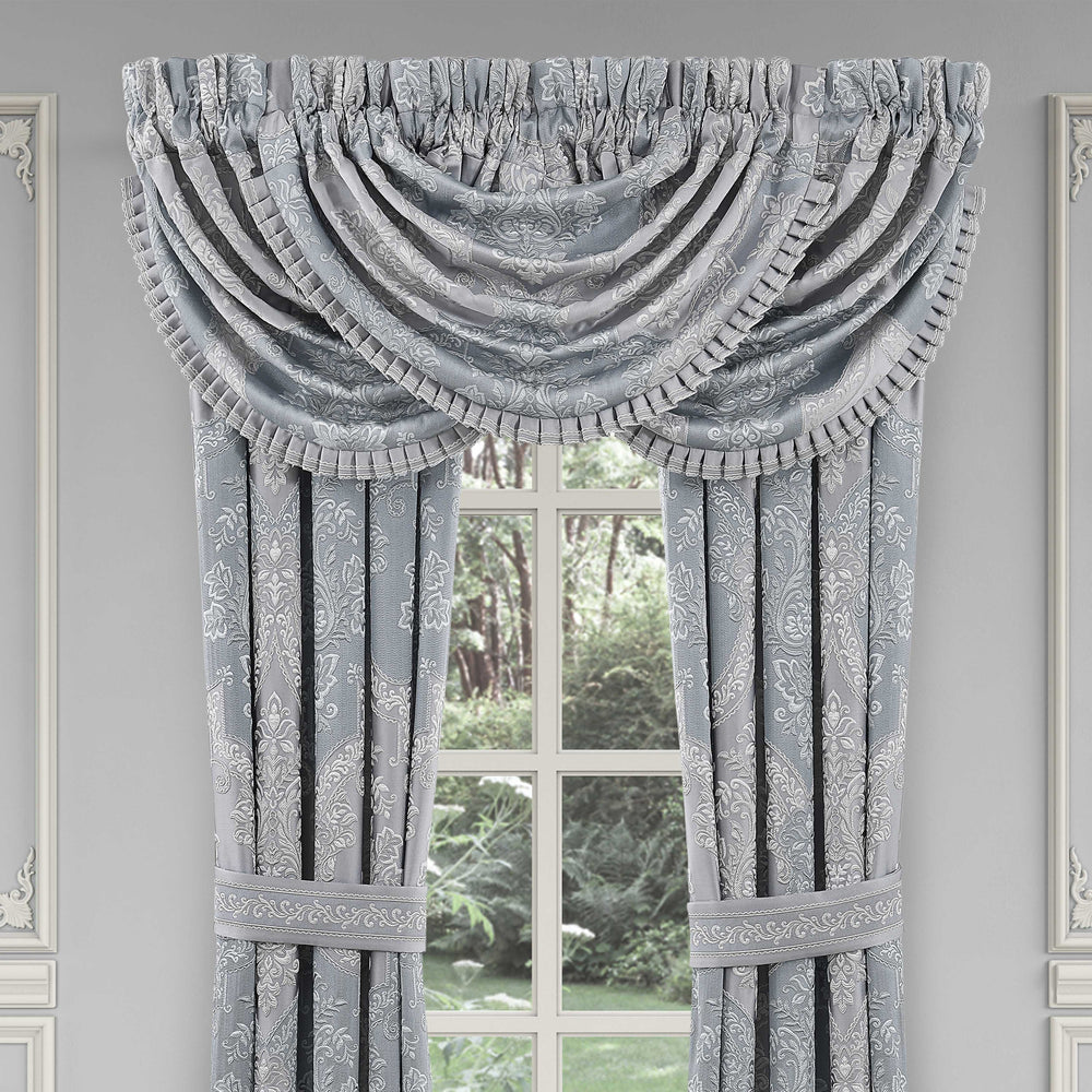 Sondra Powder Blue Waterfall Window Valance Window Valances By J. Queen New York