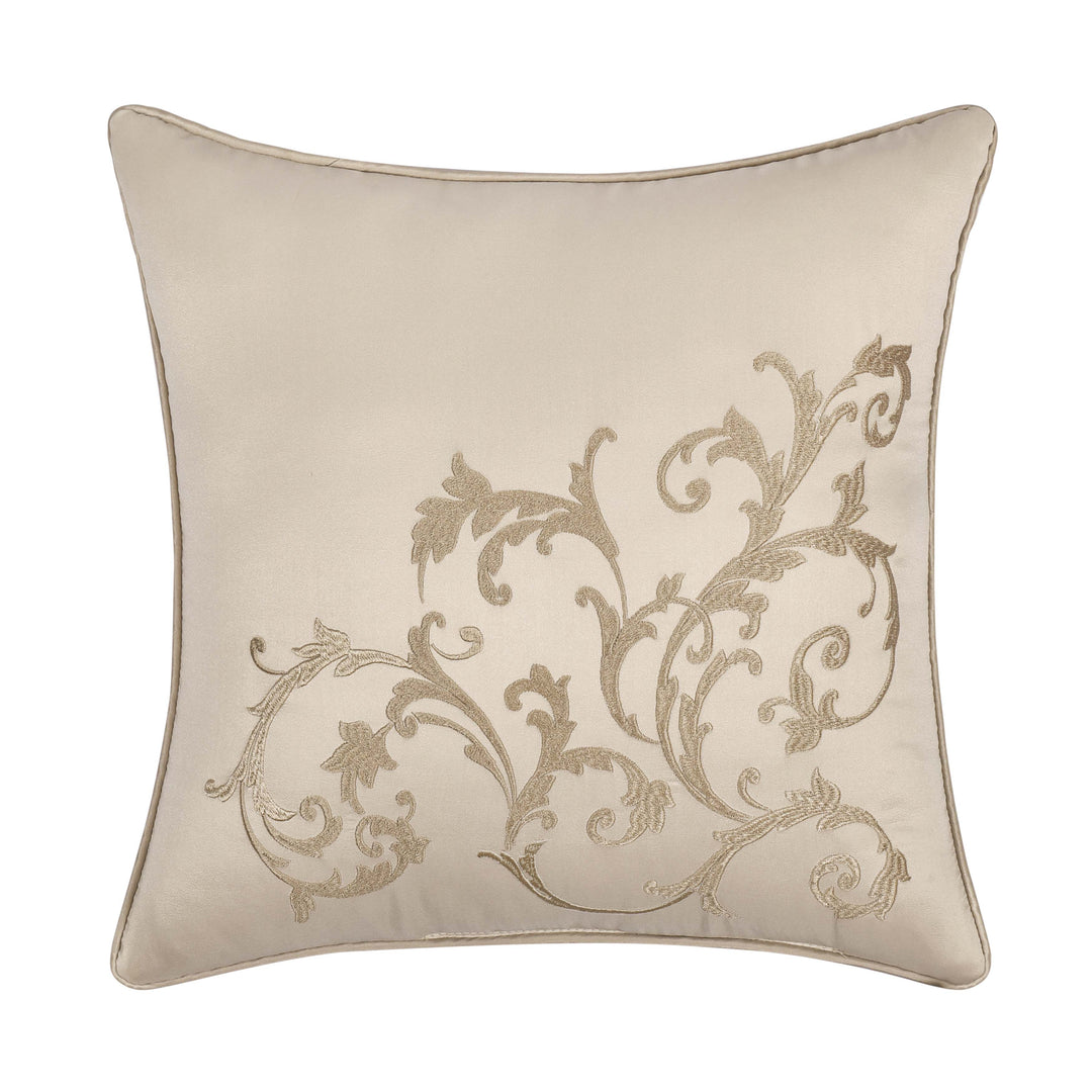 Spectra Taupe Embellished Square Decorative Throw Pillow 16" x 16" Throw Pillows By J. Queen New York